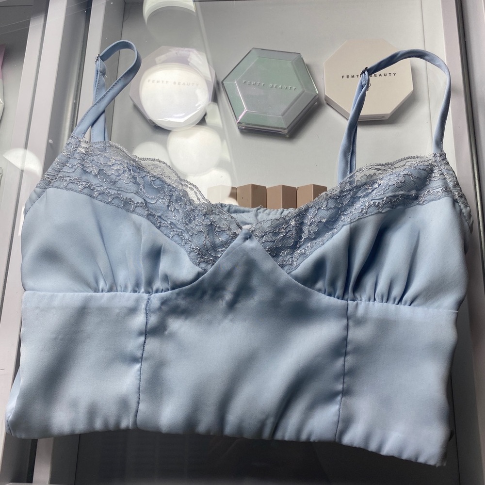 Princess Polly Old School Love Crop Top in Blue